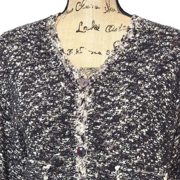 SIGRID OLSEN Women's Plus Oversized Cotton Blend Crochet Cardigan Size 1X Black - Picture 16 of 16